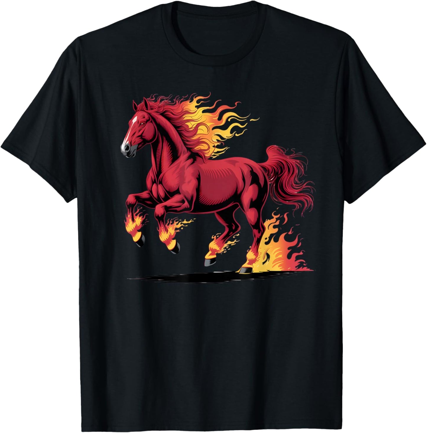 Flaming Horse Chinese Zodiac 2026 Celebration T-Shirt - T-Shirt | Black