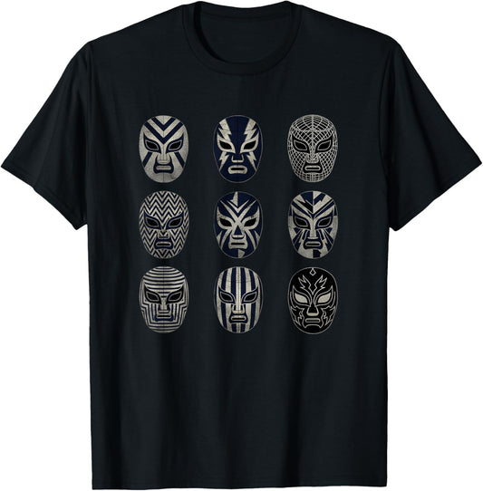 Cool Lucha Libre Luchador Wrestlers Masks Wrestling Fan T-Shirt - T-Shirt | Black