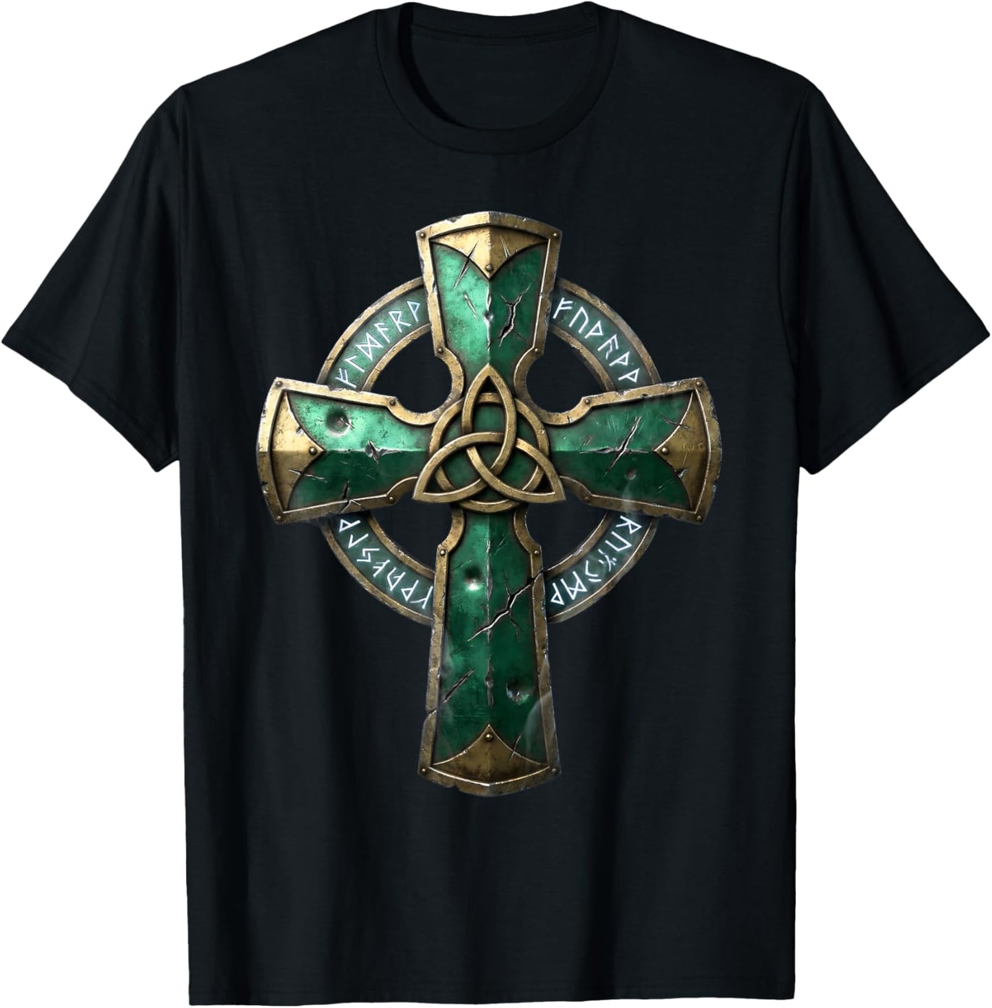 Ancient Celtic Cross Runes Irish Heritage Gear T-Shirt - T-Shirt | Black