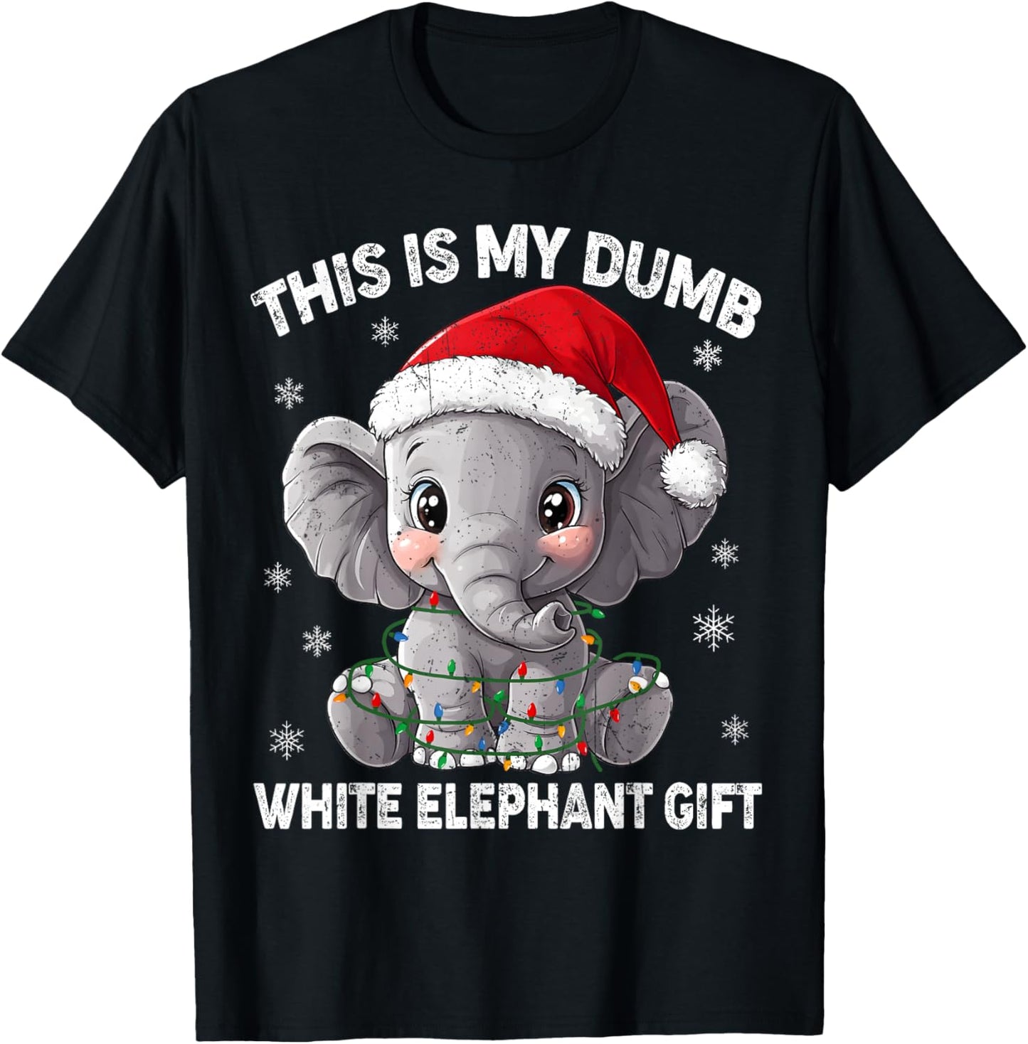 This is My Dumb White Elephant Christmas Xmas Under 15 20 T-Shirt - T-Shirt | Black
