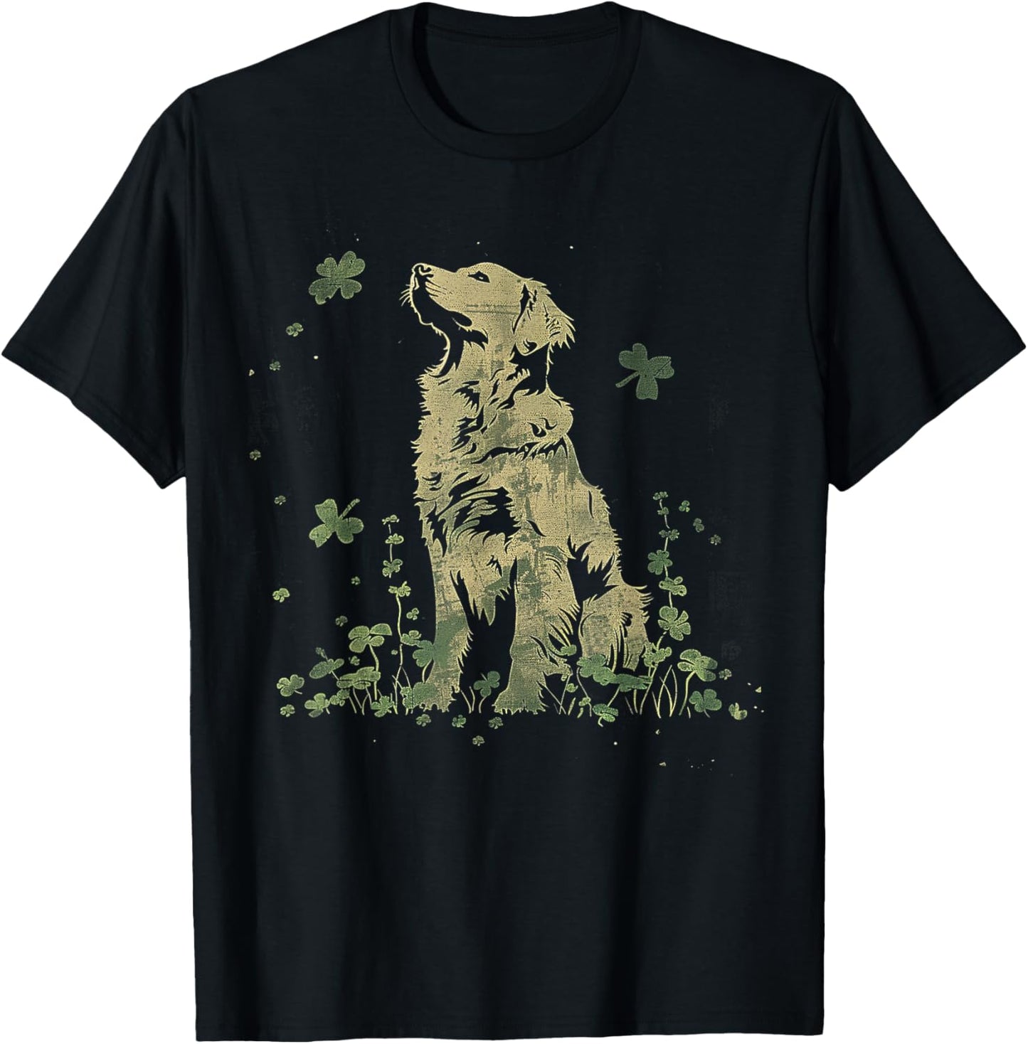 Golden Retriever - Saint Paddys Shamrock St. Patrick's Day T-Shirt - T-Shirt | Black
