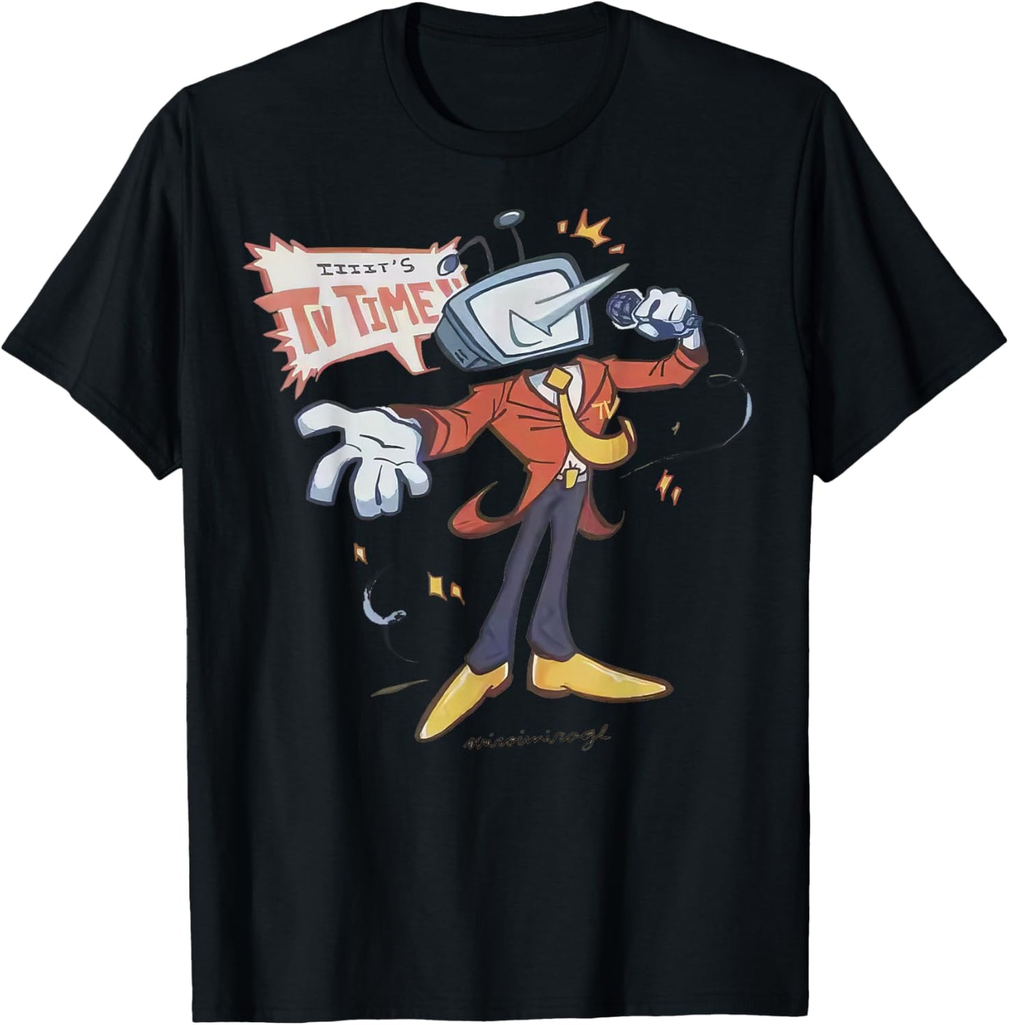 Vintage It's TV Time Mr Tenna T-Shirt - T-Shirt | Black