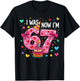 I was 6 Now Im 7 Bow Cake 7th Birthday 67 T-Shirt - T-Shirt | Black