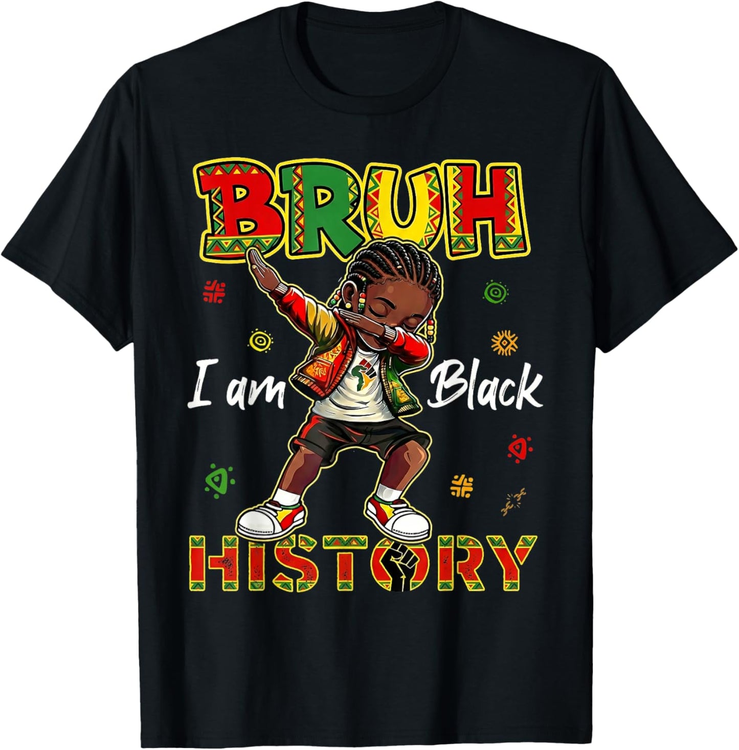 Bruh I Am Black History Month Black Child Magic Afro Kid Boy T-Shirt - T-Shirt | Black