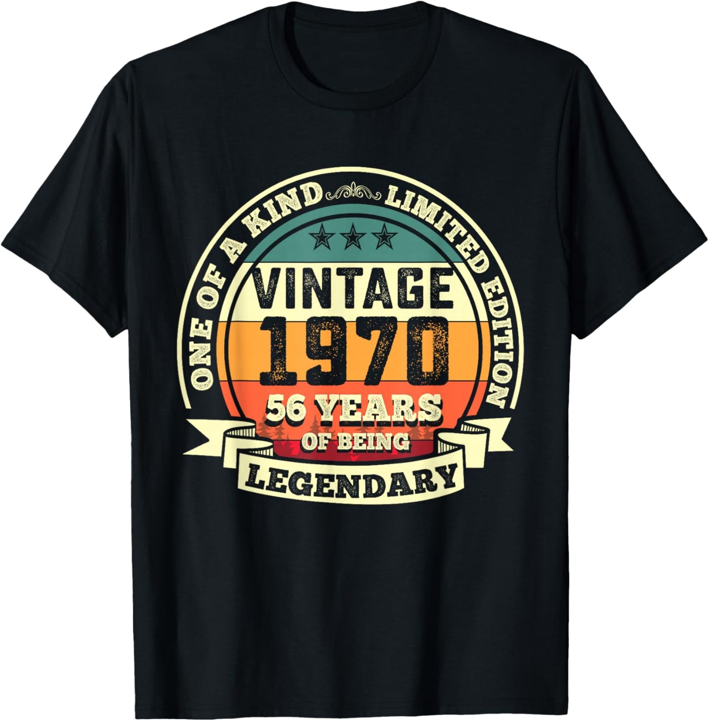 56th Birthday Gift 56 Years of Being Legendary 56 Yrs Old T-Shirt - T-Shirt | Black