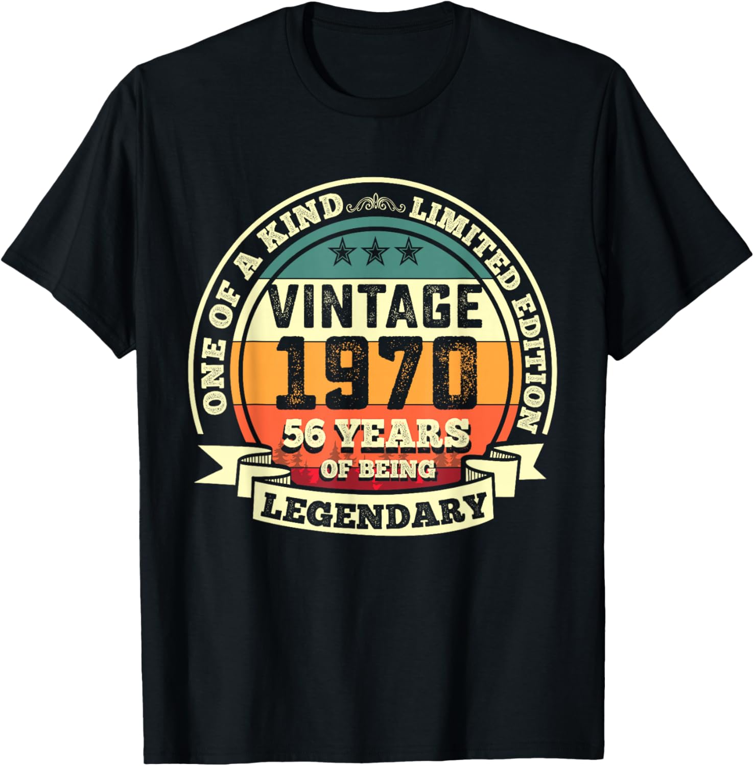 56th Birthday Gift 56 Years of Being Legendary 56 Yrs Old T-Shirt - T-Shirt | Black