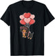 Girls Valentines Day Heart Black Tan Dachshund Lover T-Shirt - T-Shirt | Black