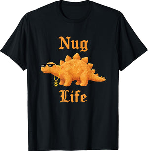 Chicken Nug Life Dino Nugget Design T-Shirt - T-Shirt | Black