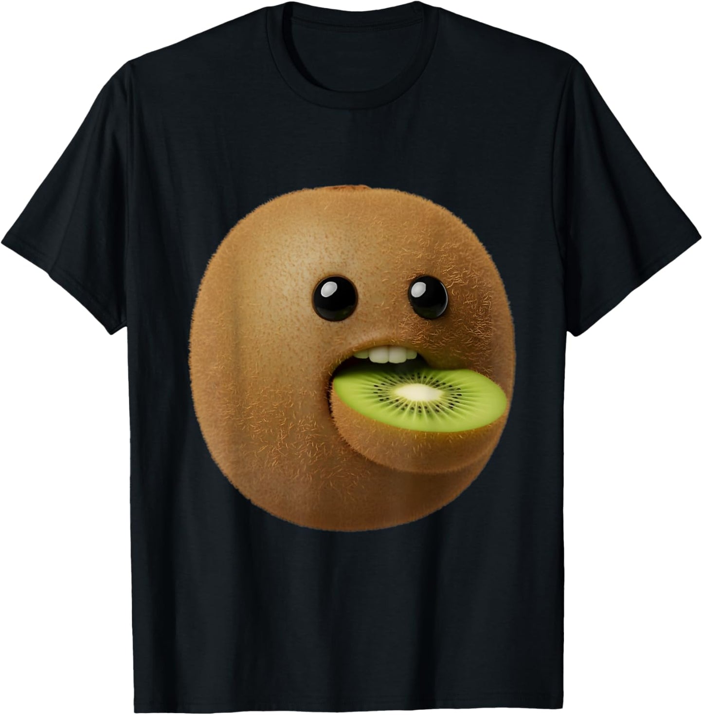 Niche Fruits Funny Kiwi Meme Brainrot Surreal T-Shirt - T-Shirt | Black