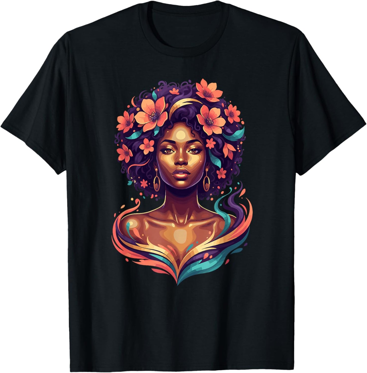 Afrocentric Black Girl Magic Melanin Queen Beauty T-Shirt - T-Shirt | Black