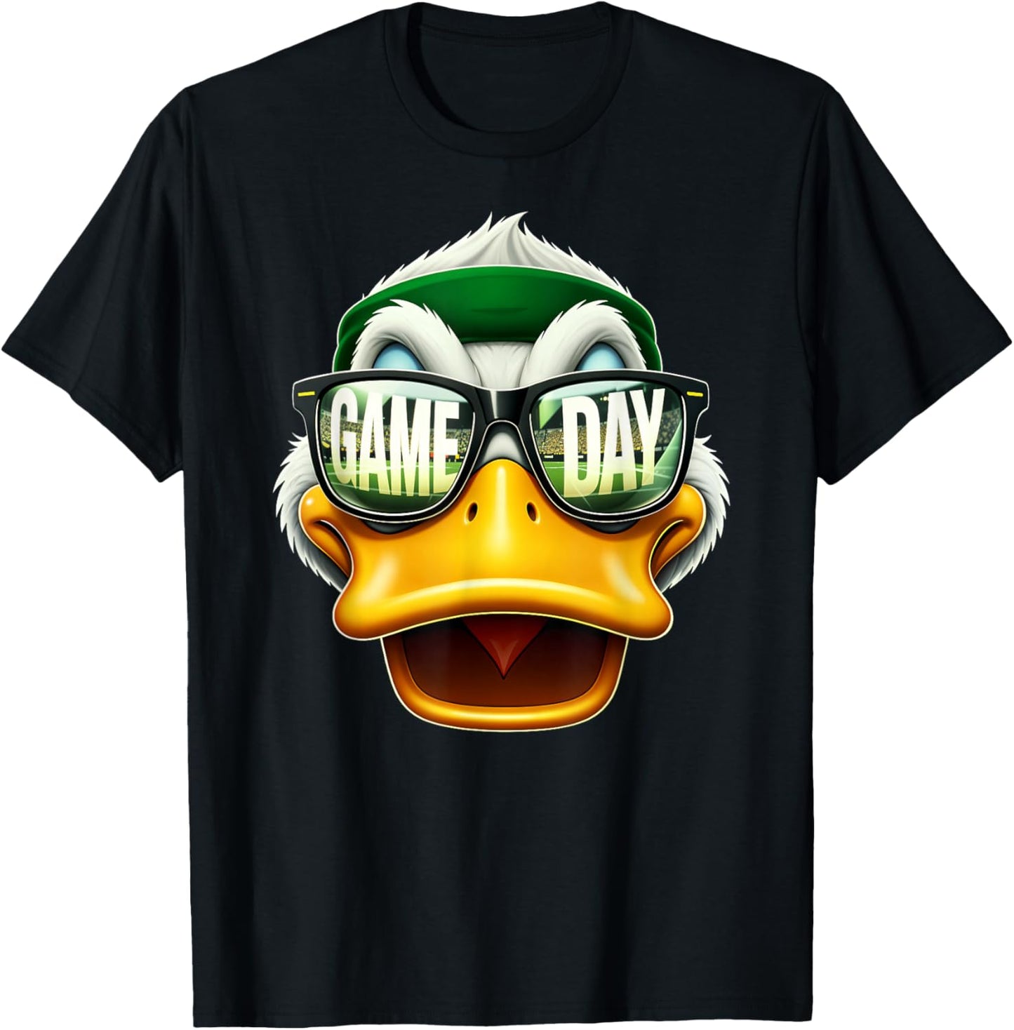 Vintage Duck with Sunglasses Game Day Retro Duck T-Shirt - T-Shirt | Black