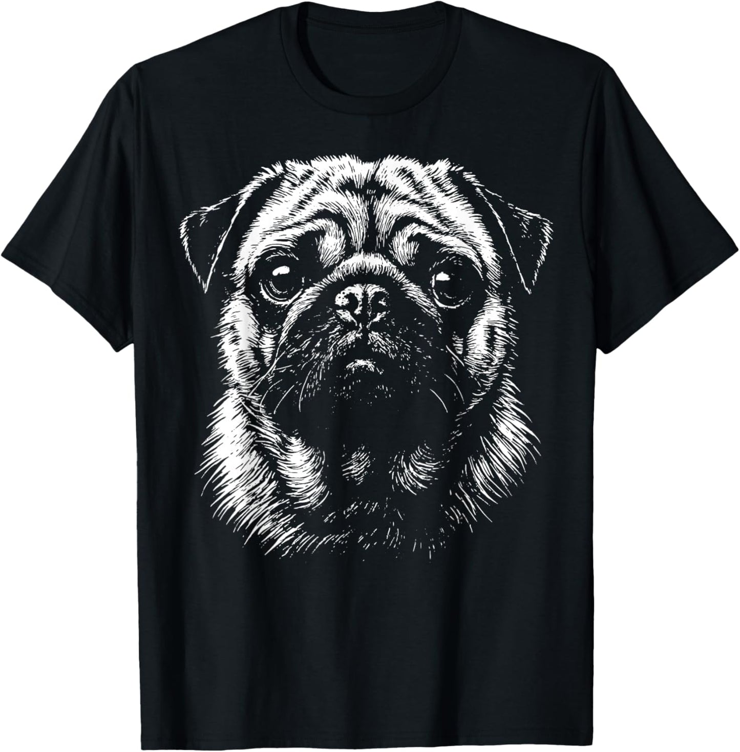 Pug Illustration T-Shirt - T-Shirt | Black