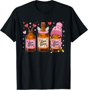 Funny Valentine Beer Design T-Shirt - T-Shirt | Black
