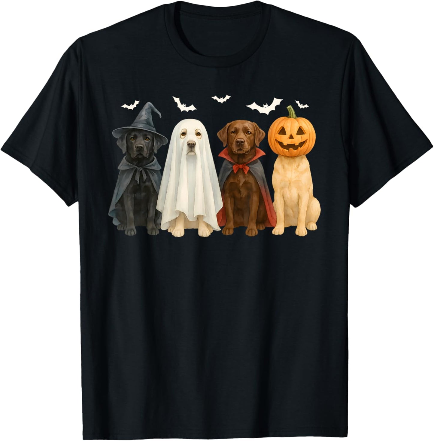 Labrador Ghost Dogs Halloween Costume Women Kids T-Shirt - T-Shirt | Black