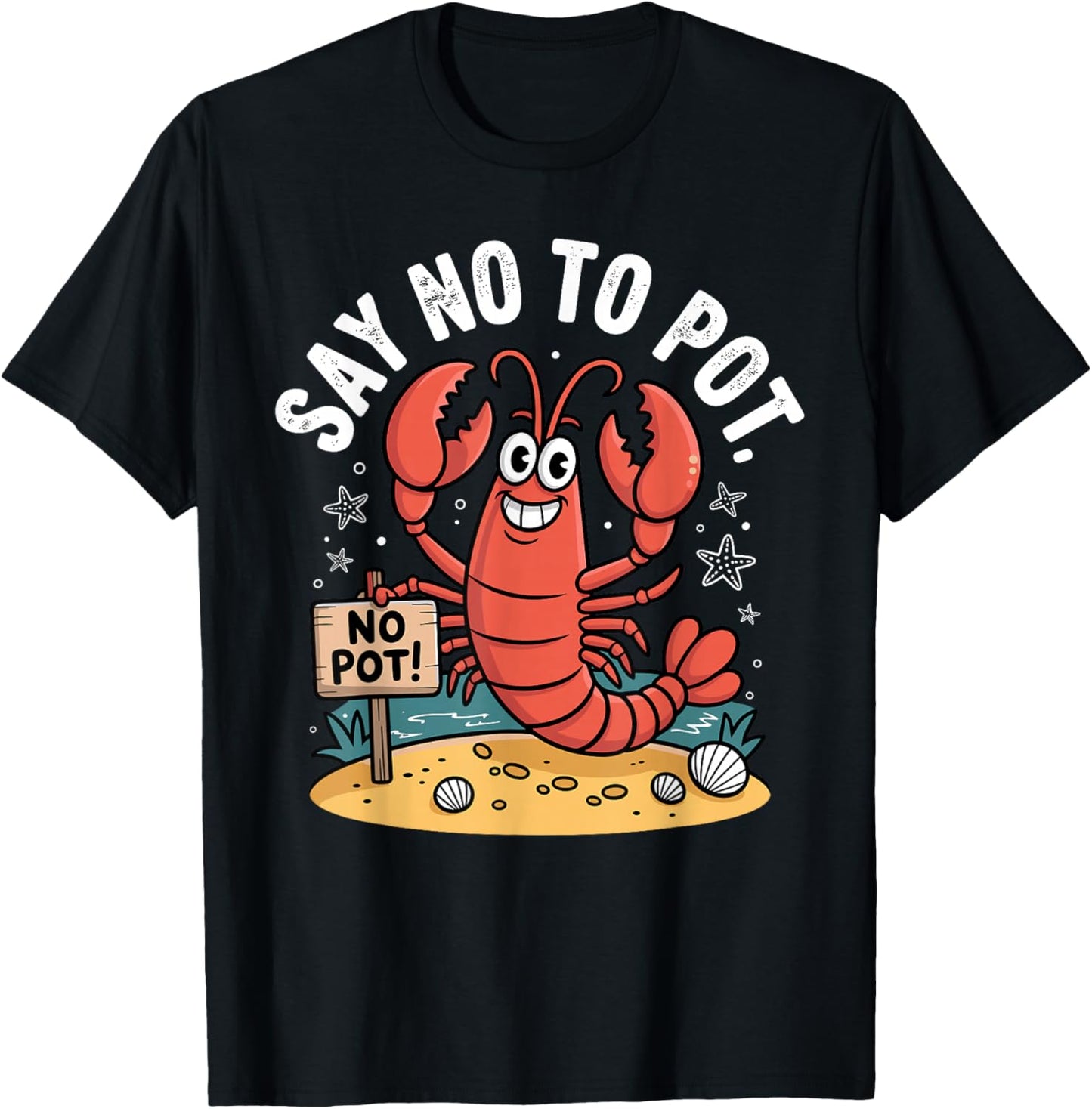 Funny Lobster Design Women Kids Animal Lobster Lover T-Shirt - T-Shirt | Black