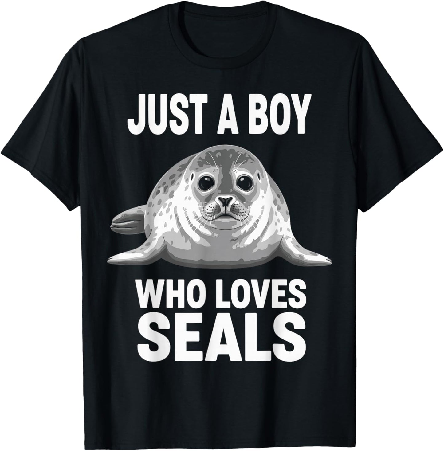 Just a Boy Who Loves Seals T-Shirt - T-Shirt | Black