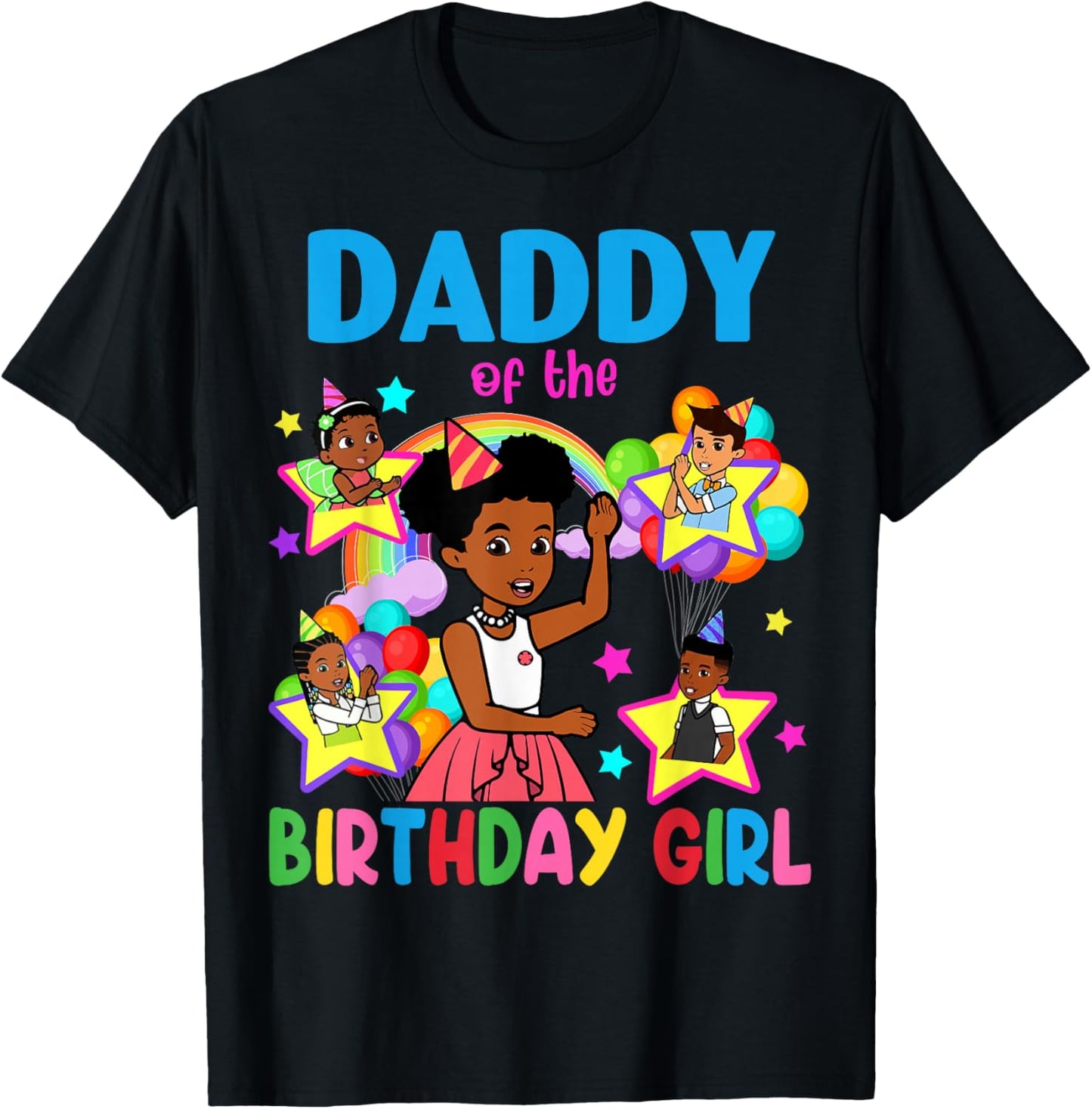 Daddy of Birthday Girl Gracie Birthday Dolls Girl Party T-Shirt - T-Shirt | Black
