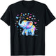 Rainbow Elephant with Color Hearts Love T-Shirt - T-Shirt | Black
