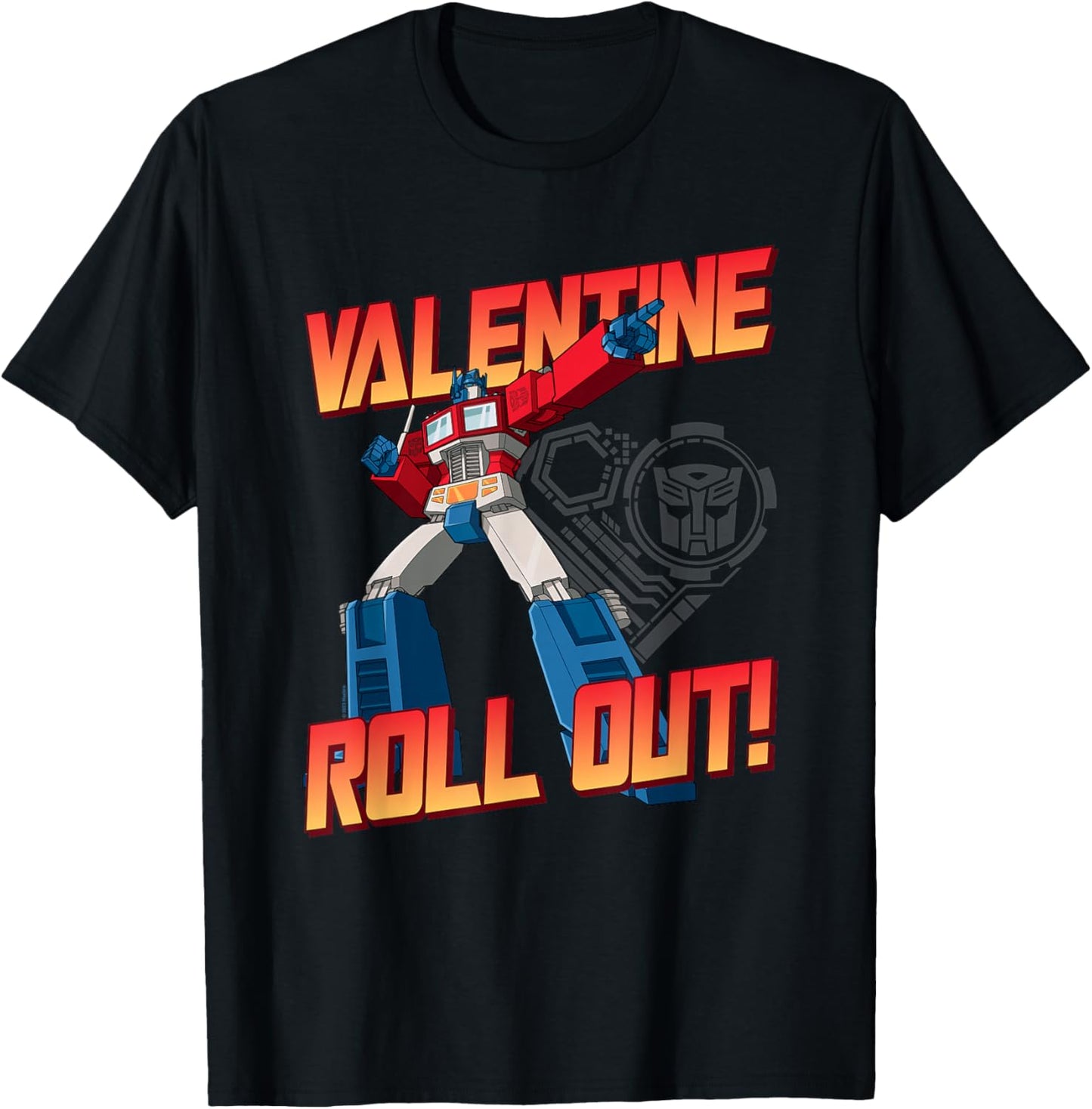 Transformers Optimus Prime Valentine's Day Roll Out T-Shirt - T-Shirt | Black