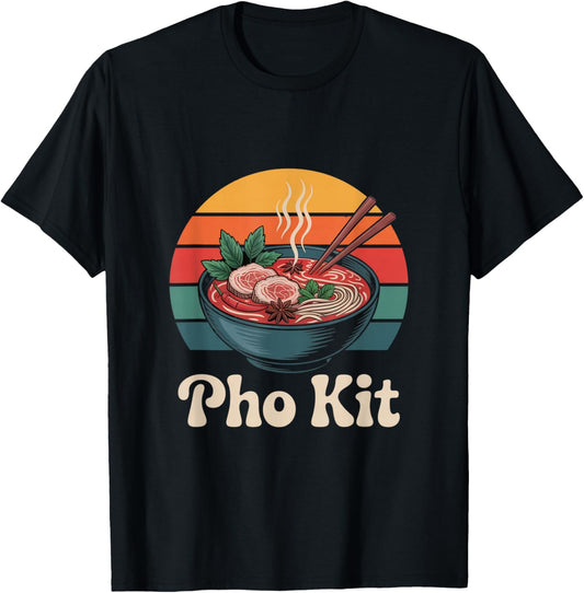 Pho Kit Soup Funny Pho Kit Vegan Pho Lover T-Shirt - T-Shirt | Black