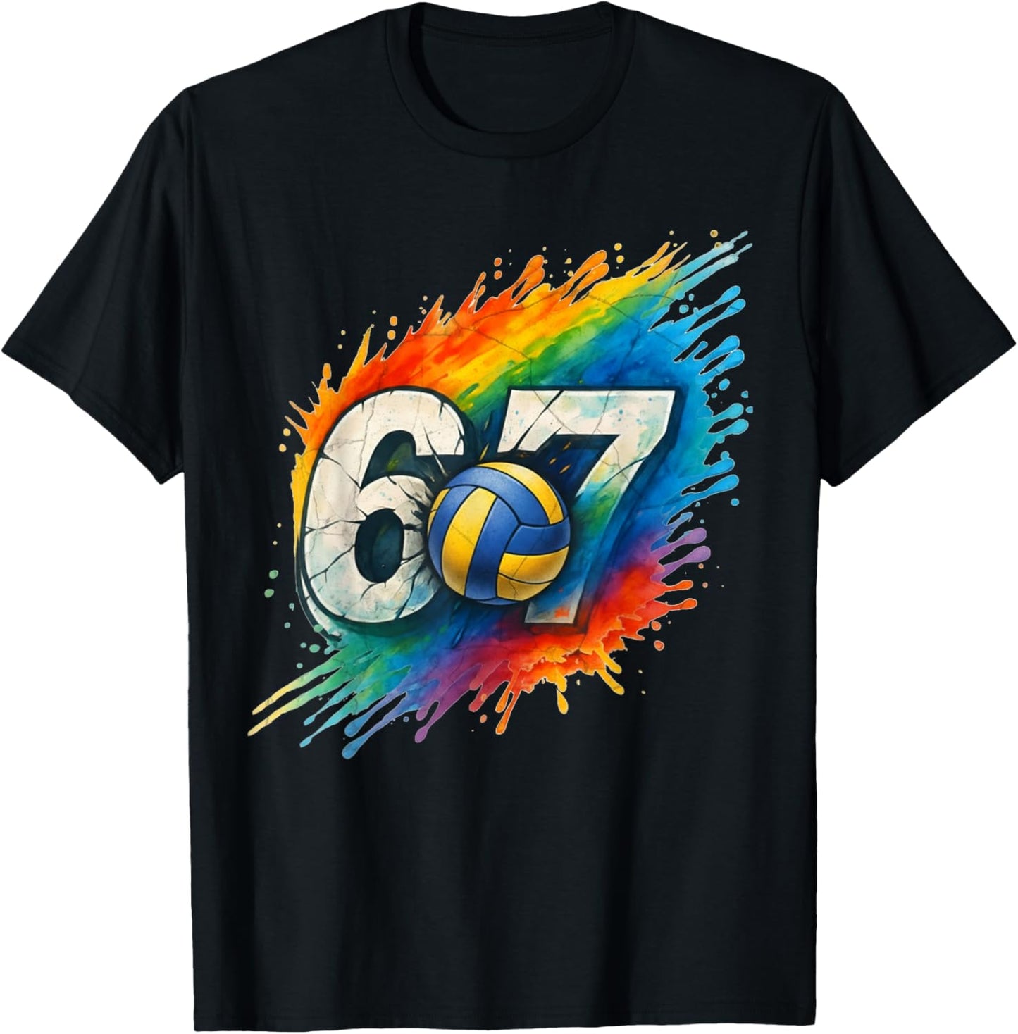 67 Volleyball Six Seven 6 7 Meme 67 T-Shirt - T-Shirt | Black