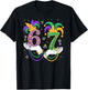 Funny Six Seven 67 Meme Gen Alpha Slang 6 7 Hands Mardi Gras T-Shirt - T-Shirt | Black