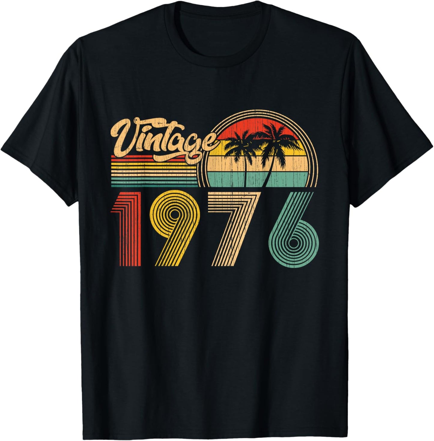 50th Birthday Gifts Vintage Made in 1976 50 Years Old Retro T-Shirt - T-Shirt | Black