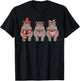 Retro Hippo Cute Valentine Safari Animal T-Shirt - T-Shirt | Black