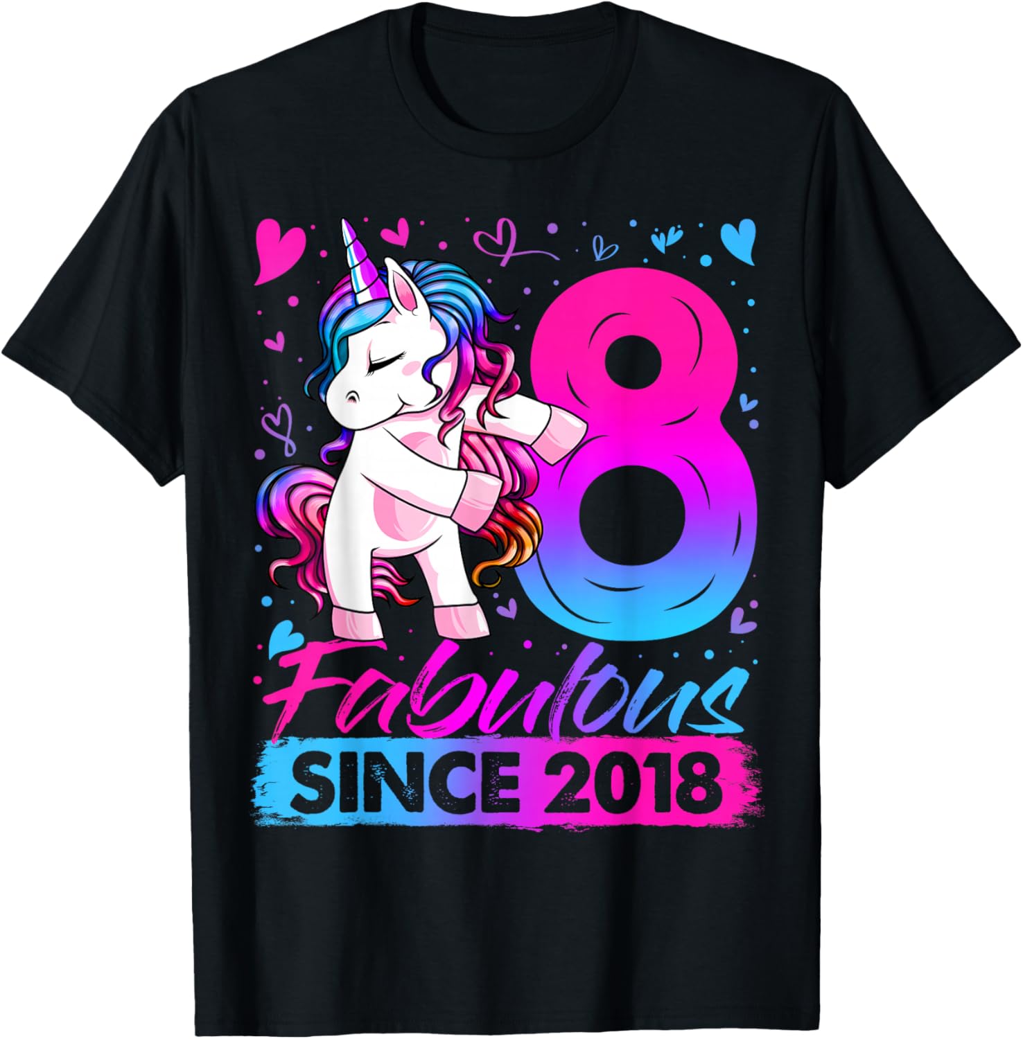 8th Birthday Shirt Girl 8 Year Old Gifts 8 Birthday Girl T-Shirt - T-Shirt | Black