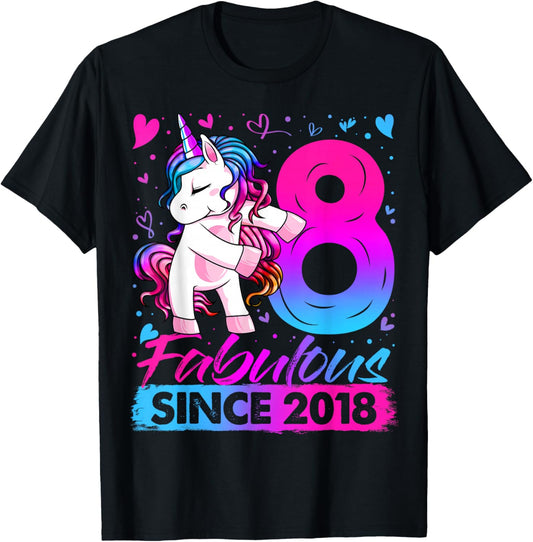 8th Birthday Shirt Girl 8 Year Old Gifts 8 Birthday Girl T-Shirt - T-Shirt | Black