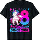 8th Birthday Shirt Girl 8 Year Old Gifts 8 Birthday Girl T-Shirt - T-Shirt | Black
