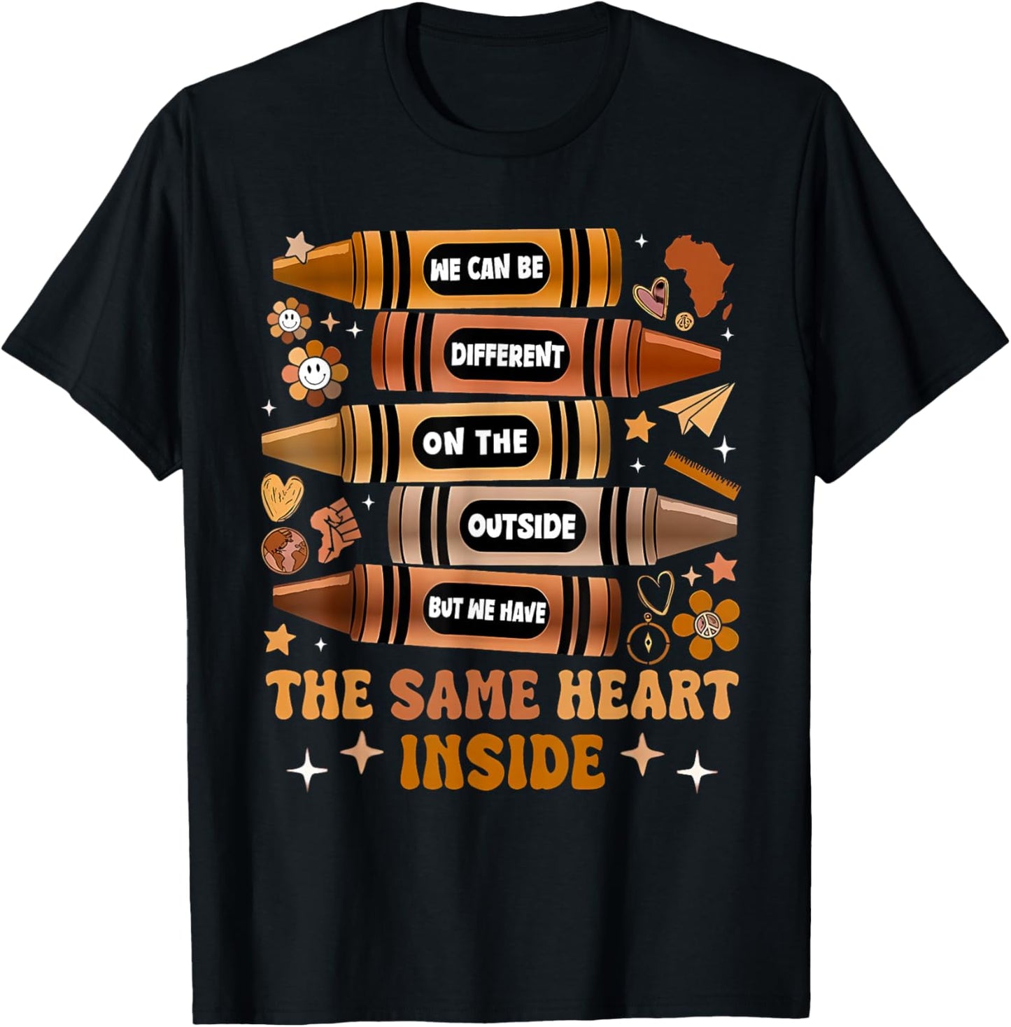 Black History Month We Have Same Heart Inside Teacher Kids T-Shirt - T-Shirt | Black