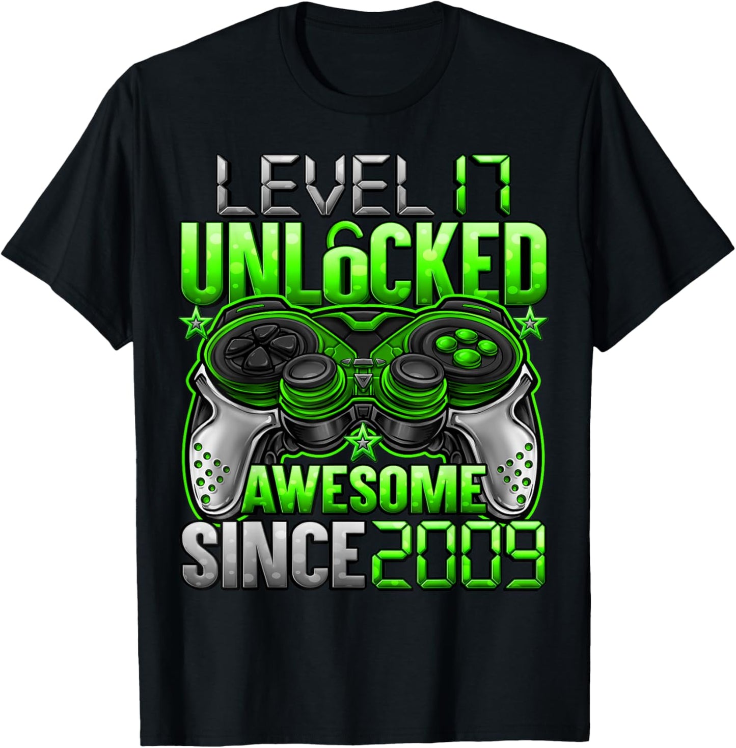 Level 17 Unlocked 17 Year Old Gifts Boys 17th Birthday Boy T-Shirt - T-Shirt | Black