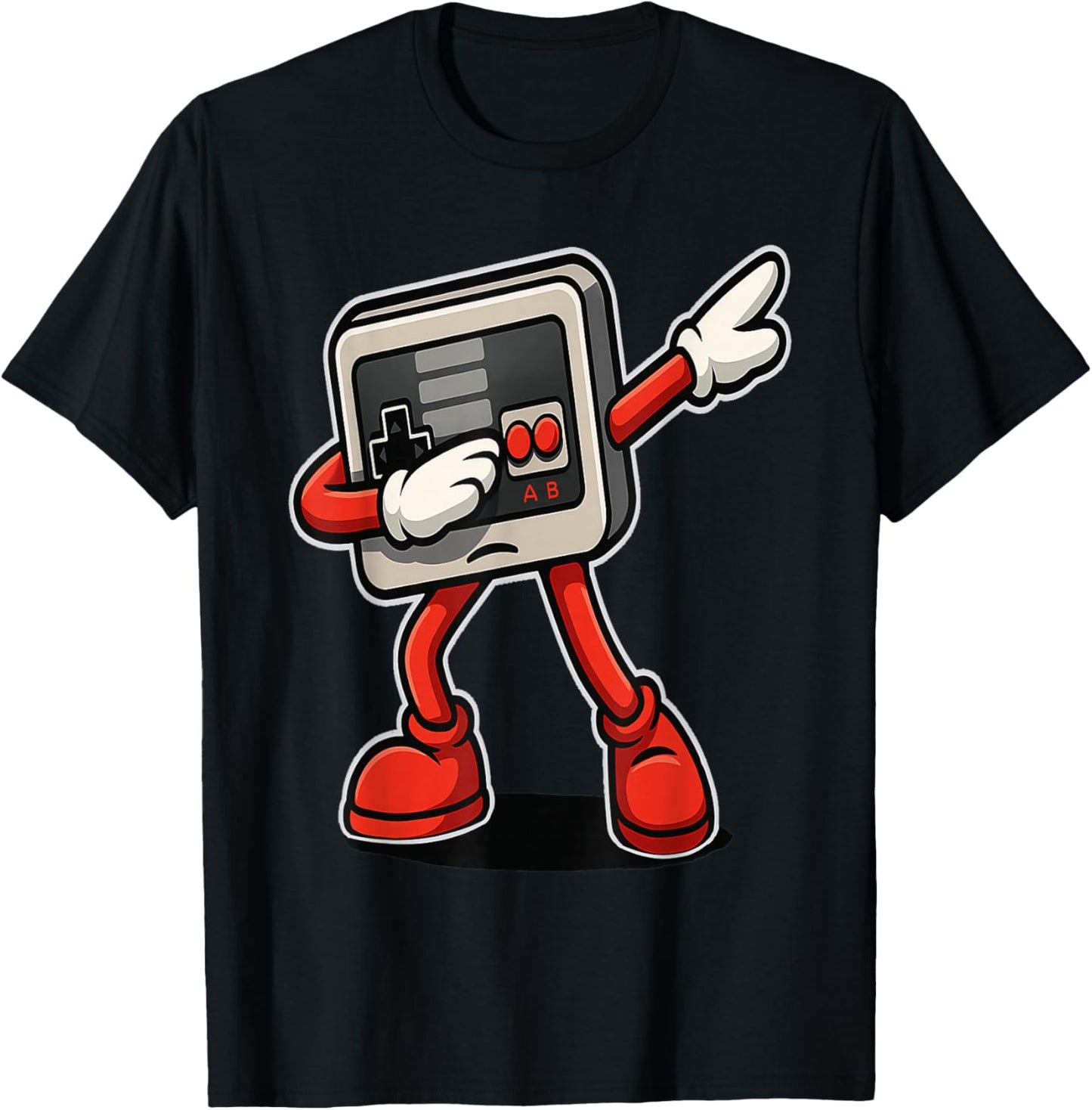 Funny Old Video Game Dabbing Retro Game Controller Gaming T-Shirt - T-Shirt | Black