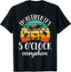 Retro It's 5 O'Clock Everywhere I'm Retired - Tropical Beach T-Shirt - T-Shirt | Black