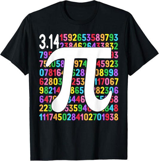 Funny Pi Day 3.14 Pi Number Symbol Math Science Teacher Kids T-Shirt - T-Shirt | Black