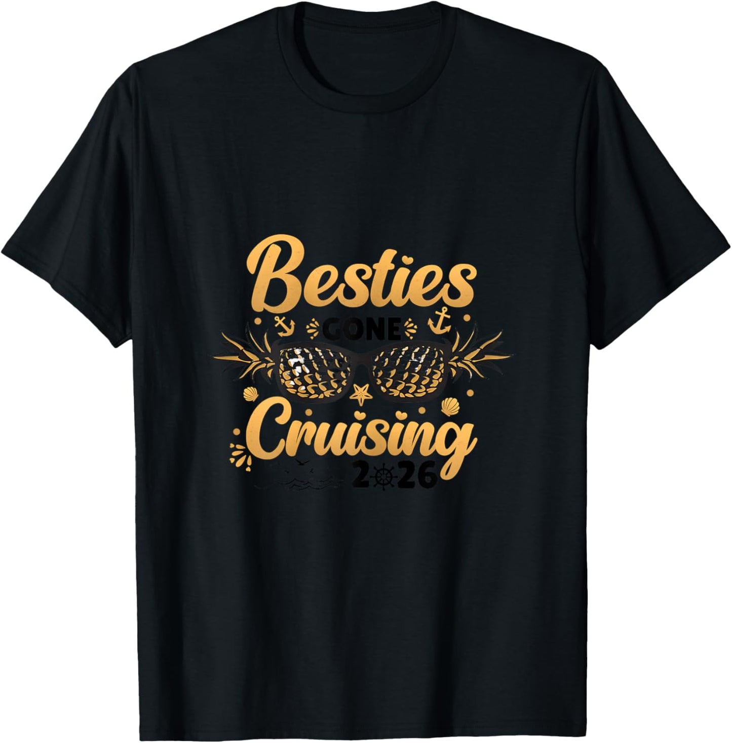 Besties Gone Cruising 2026 Best Friends Matching Cruise T-Shirt - T-Shirt | Black