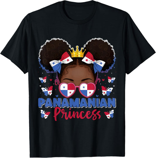 Panamanian Princess Panama Flag Proud Panameña Women Kids T-Shirt - T-Shirt | Black