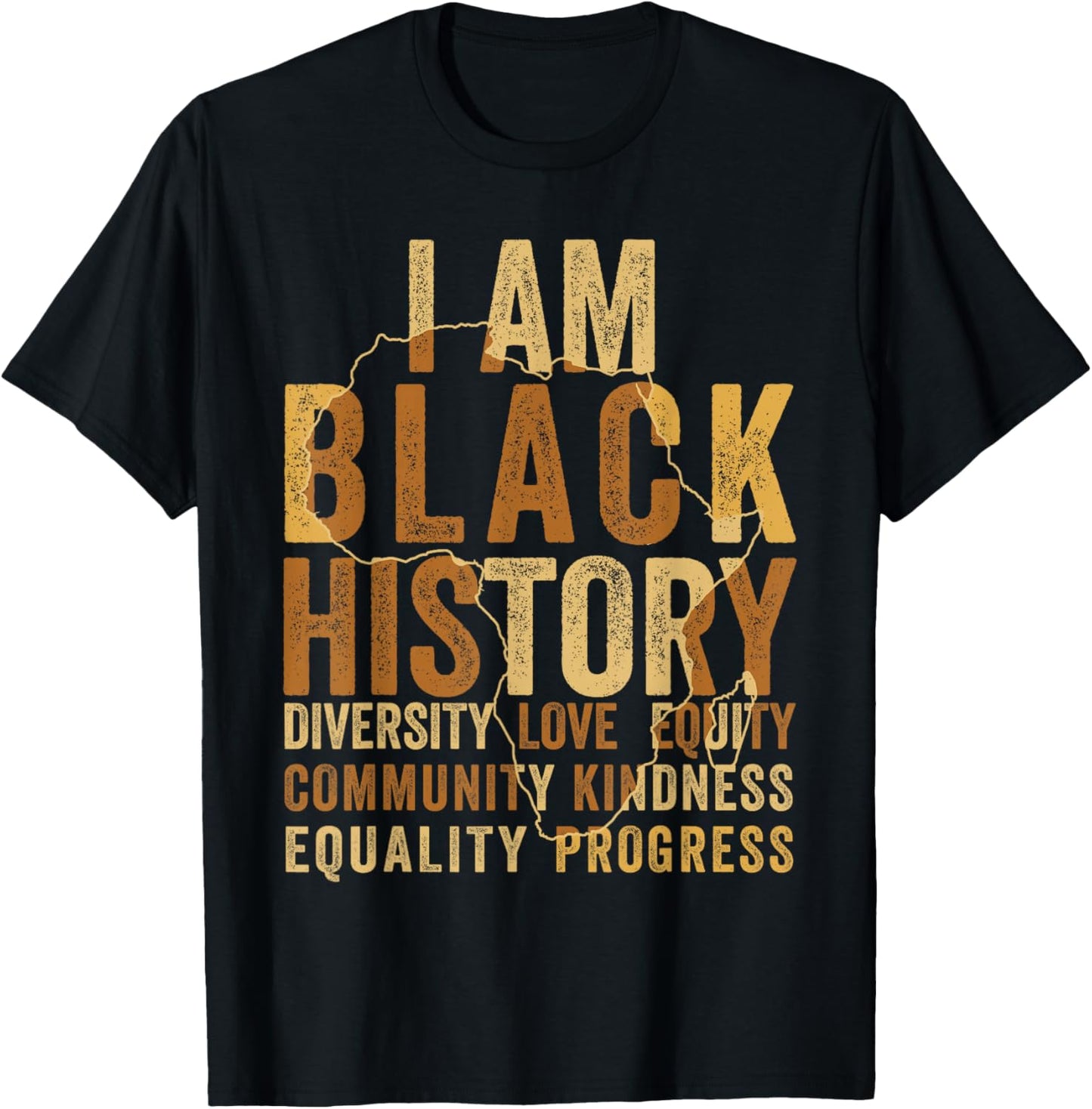 Black History Month Shirt Men Women Afro African Map Pride T-Shirt - T-Shirt | Black