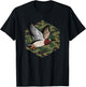 Vintage Flying Duck Hunting Camouflage Mallard Outdoors Wild T-Shirt - T-Shirt | Black
