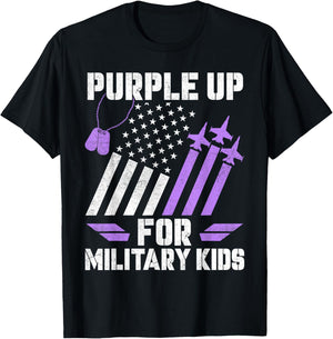 Month of The Military Child Purple Up for Military Kids T-Shirt - T-Shirt | Black