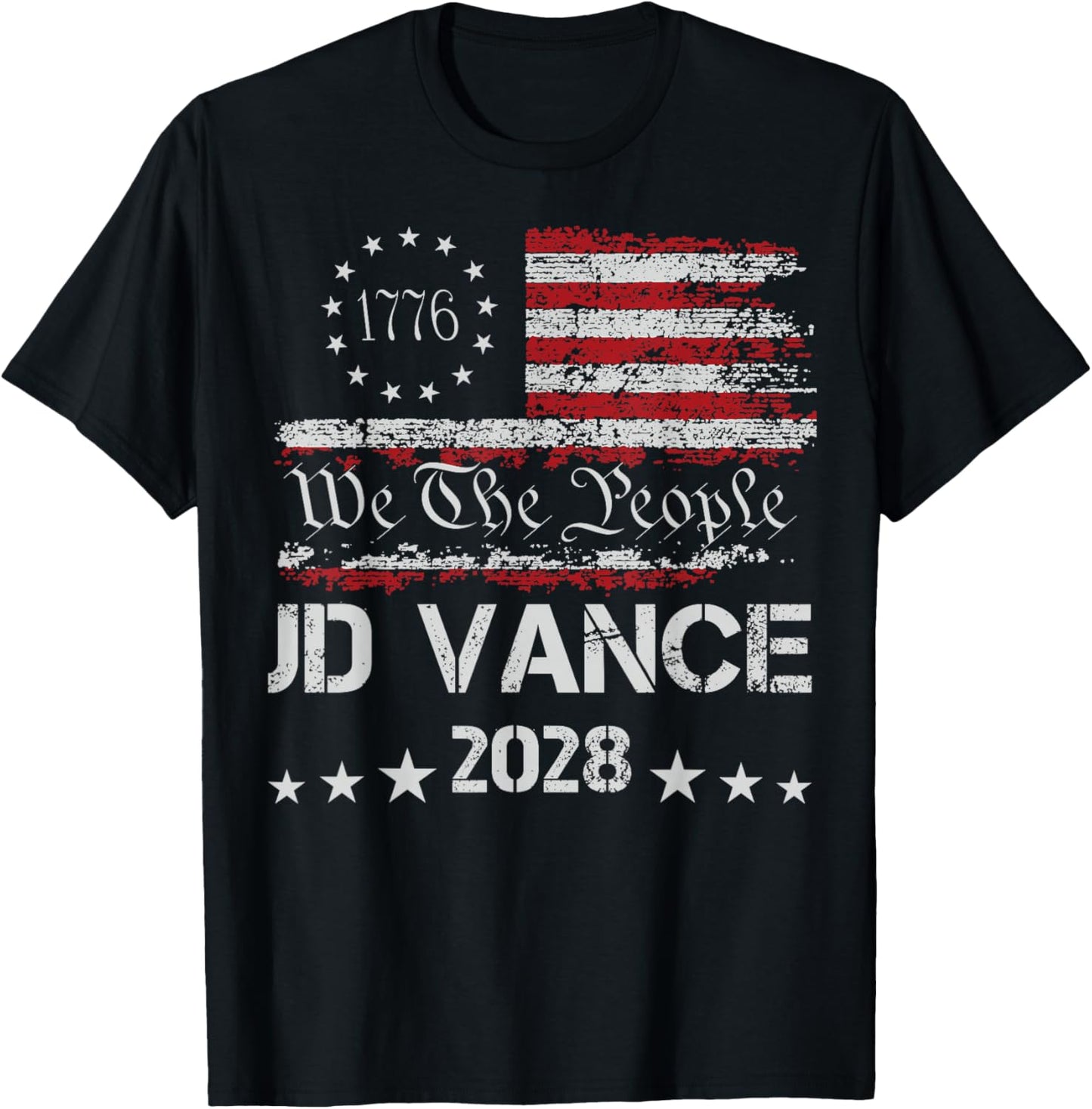 Vance 2028 President 48 US Flag Election We The People 1776 T-Shirt - T-Shirt | Black