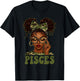 Pisces Queen Black Girl Camouflage Bow It's My Birthday T-Shirt - T-Shirt | Black