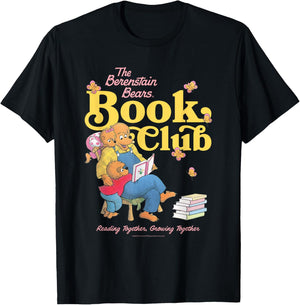The Berenstain Bears Book Club Reading Together Vintage T-Shirt - T-Shirt | Black