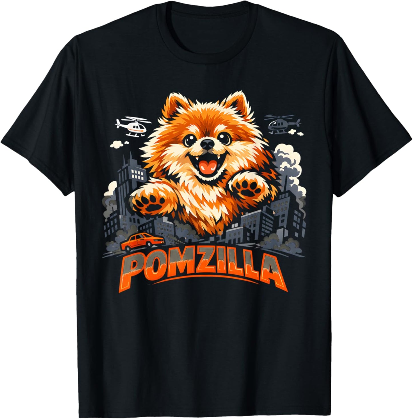 Vintage Pomzilla Pomeranian Dog Monster Pom Dog Lover Men T-Shirt - T-Shirt | Black