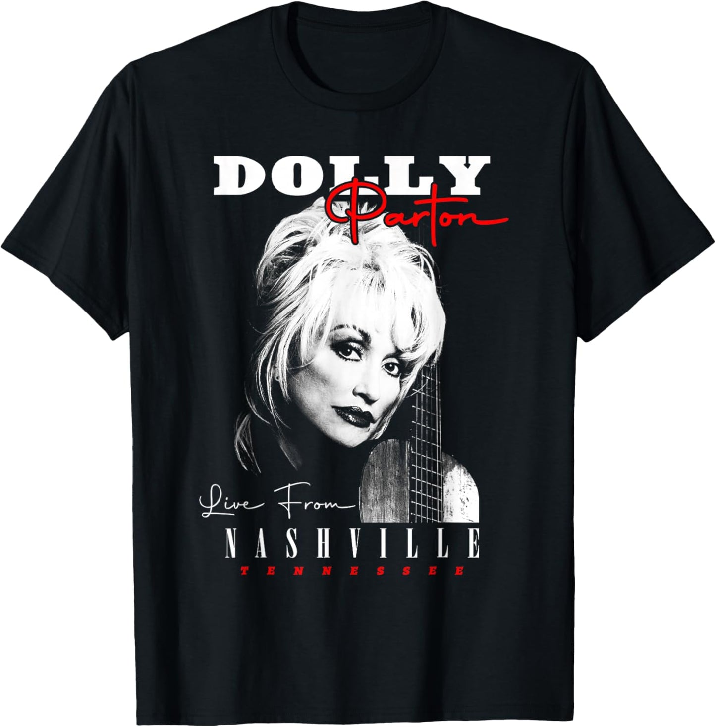 Dolly Parton Live from Nashville Tennessee Photo Portrait T-Shirt - T-Shirt | Black