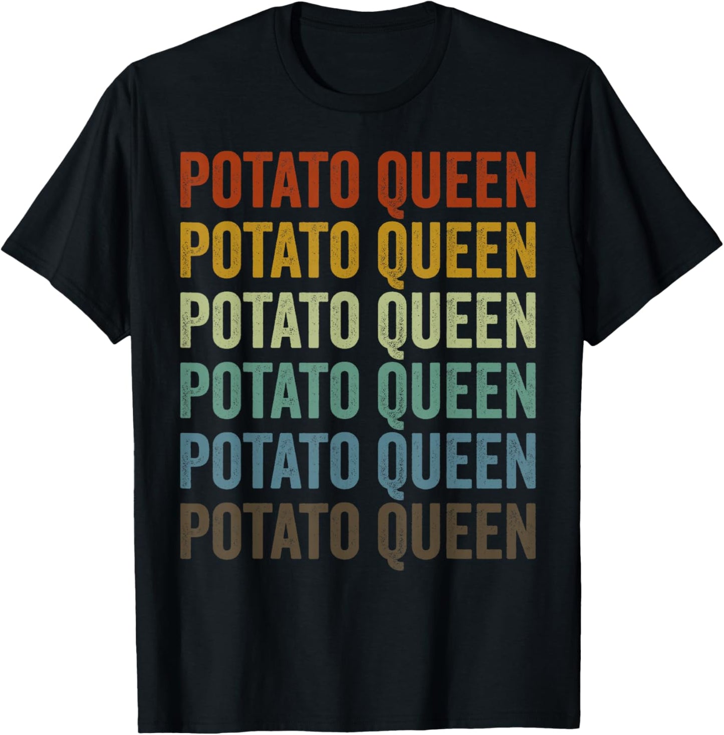 Potato Queen Potato Lover Queen T-Shirt - T-Shirt | Black