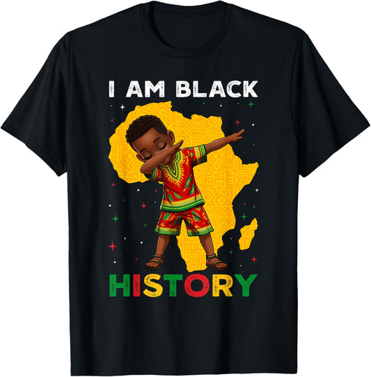 I Am Black History Melanin African Dab Boys Toddlers Kids T-Shirt - T-Shirt | Black
