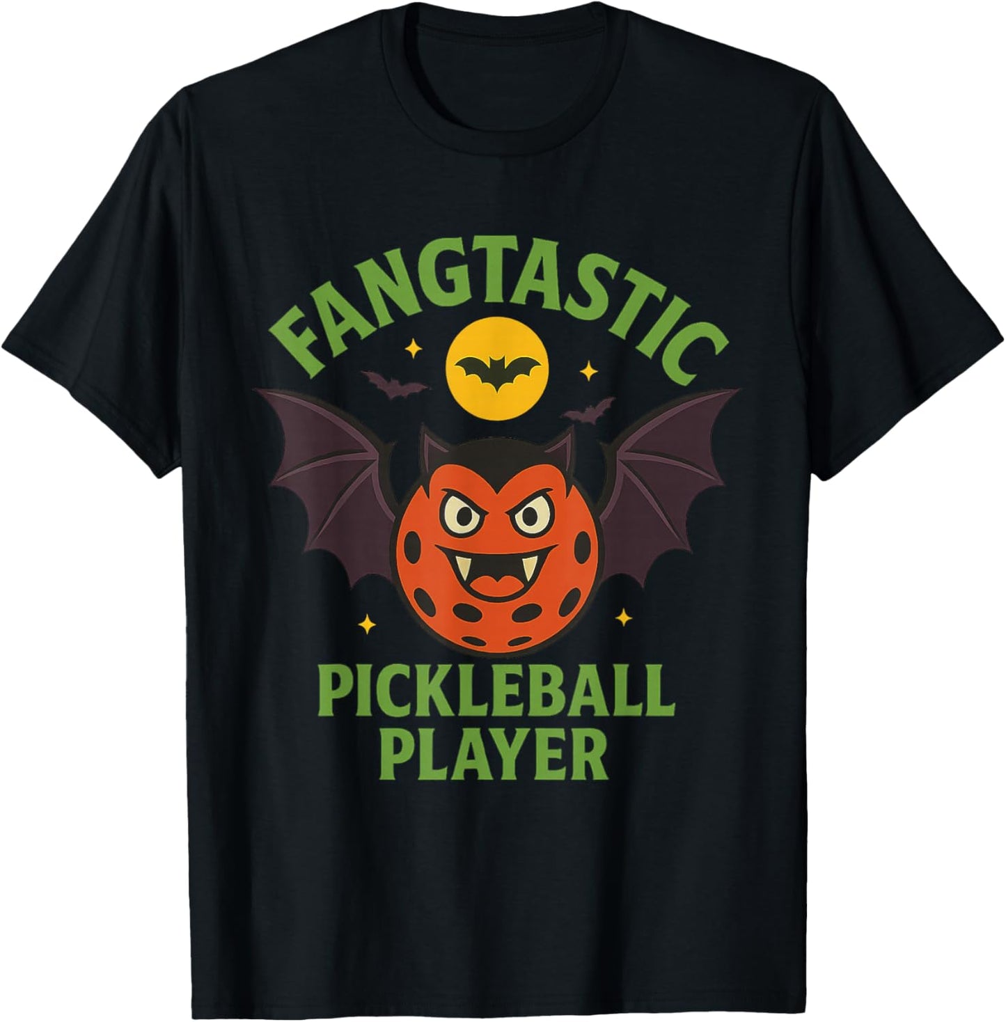 Halloween Costumes Adult Pickleball Fangtastic T-Shirt - T-Shirt | Black