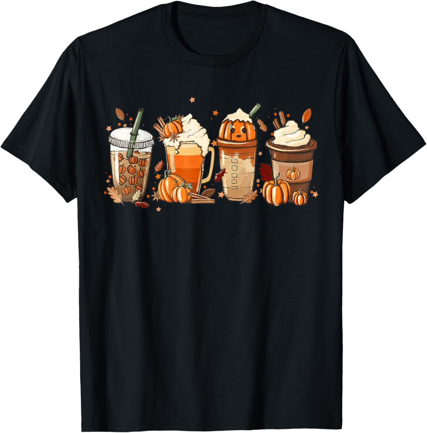 Pumpkin Spice Latte, Fall Coffee, Pumpkin Spice,Thanksgiving T-Shirt - T-Shirt | Black